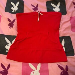 Energie red tube top with kangaroo pocket